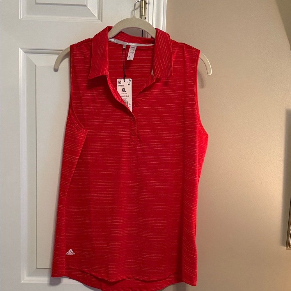 Adidas Women's Vibrant Red Sleeveless Blouse
